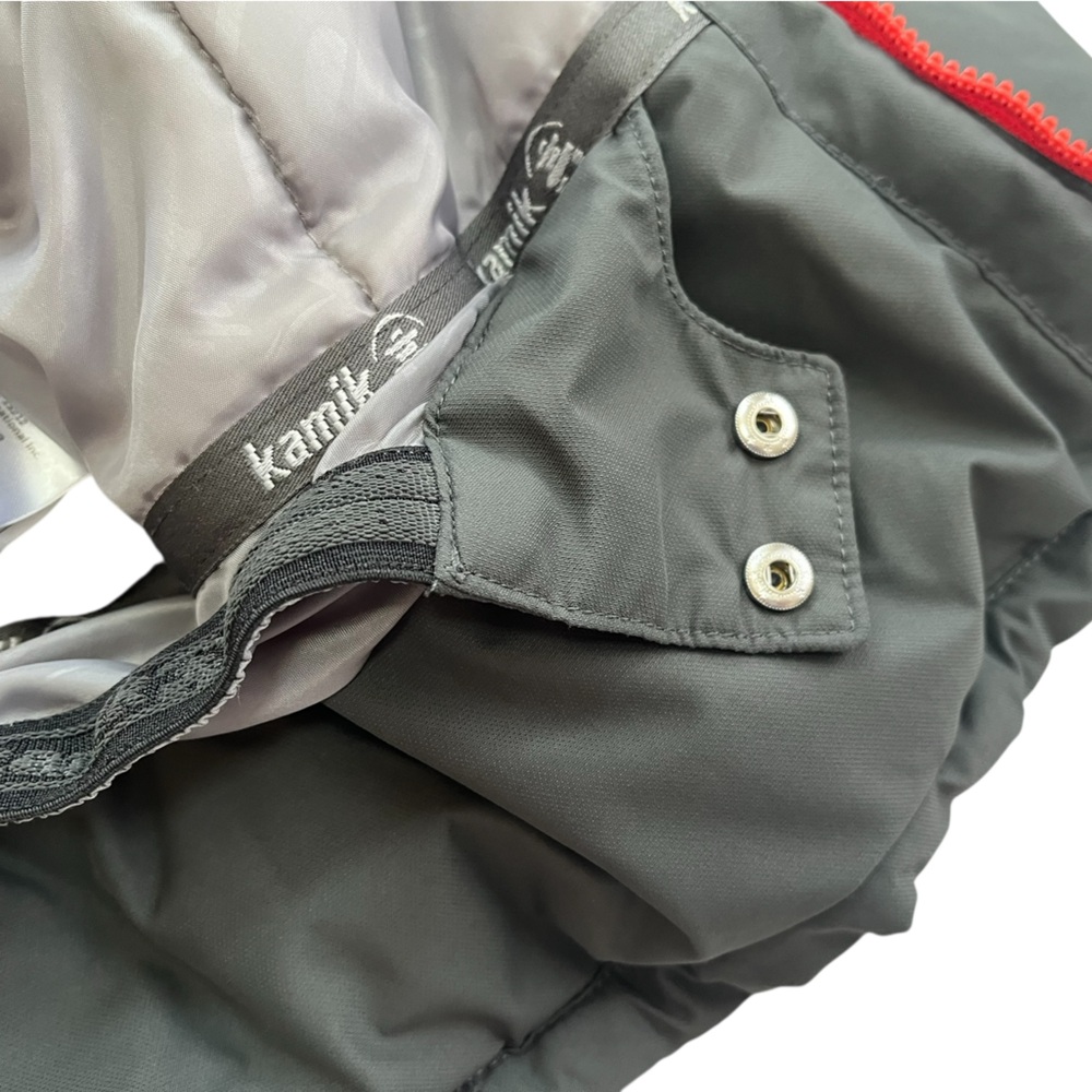 Kamik Dark Gray Puffer Jacket with Red Zippers, Size Youth 14 - Picture 12 of 16